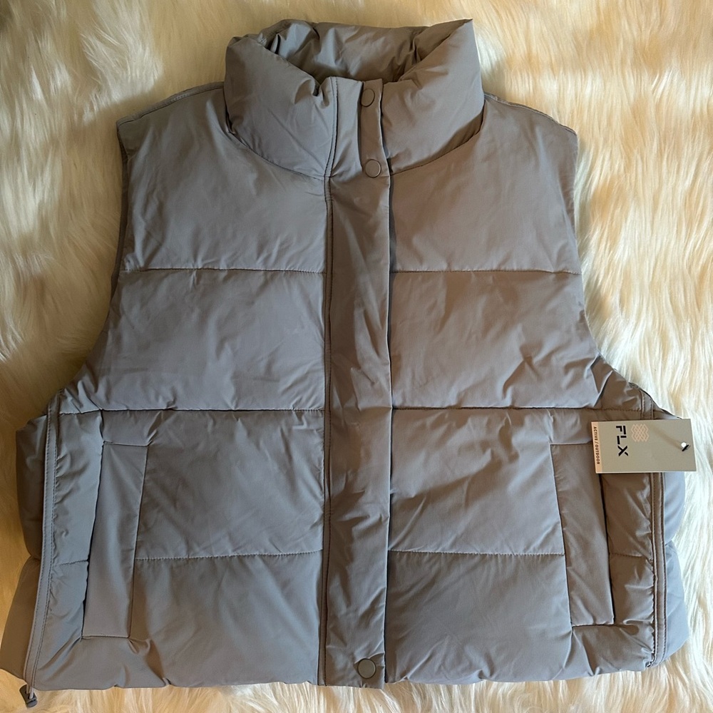 NWT - Flex Gray Puffer Vest